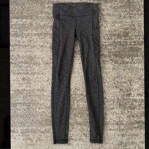 Lulu Lemon Grey Full Length Leggings With Pockets